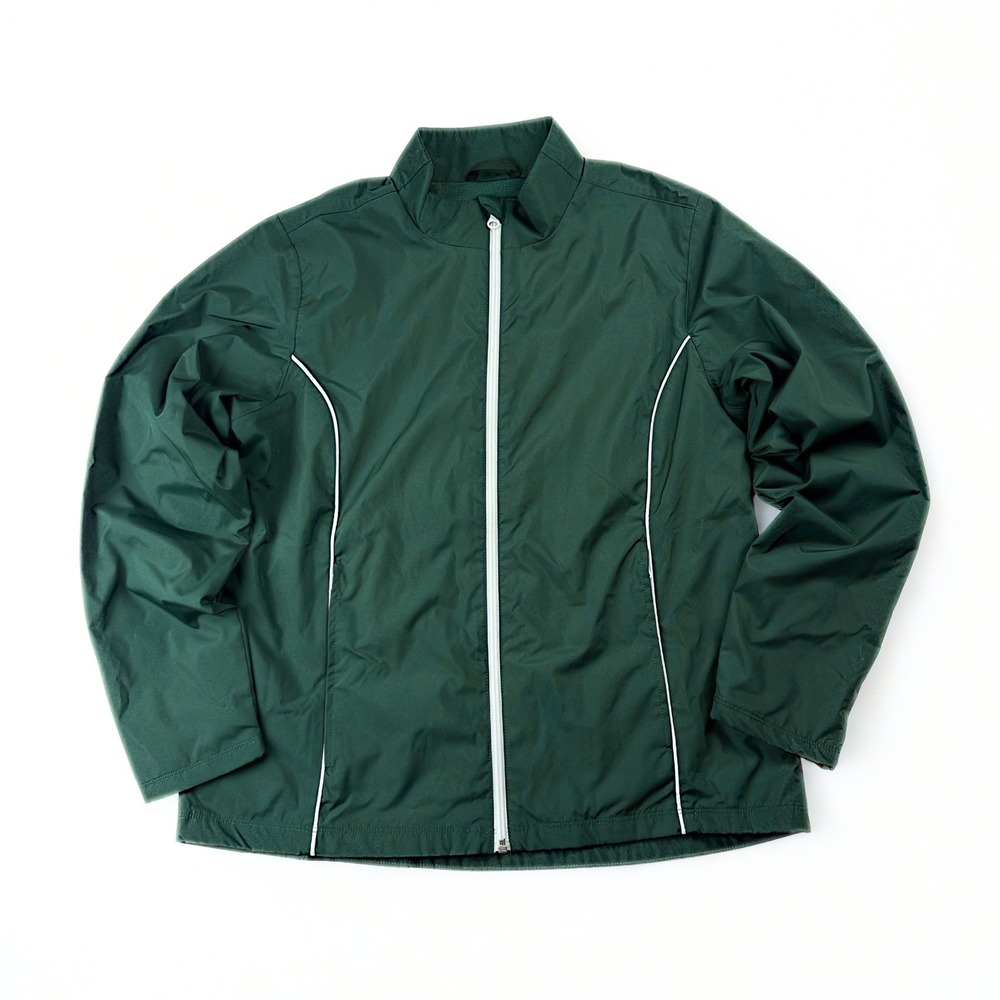 Lands End Windbreaker Womens M Green Full Zip Mesh Lined Lightweight Jacket